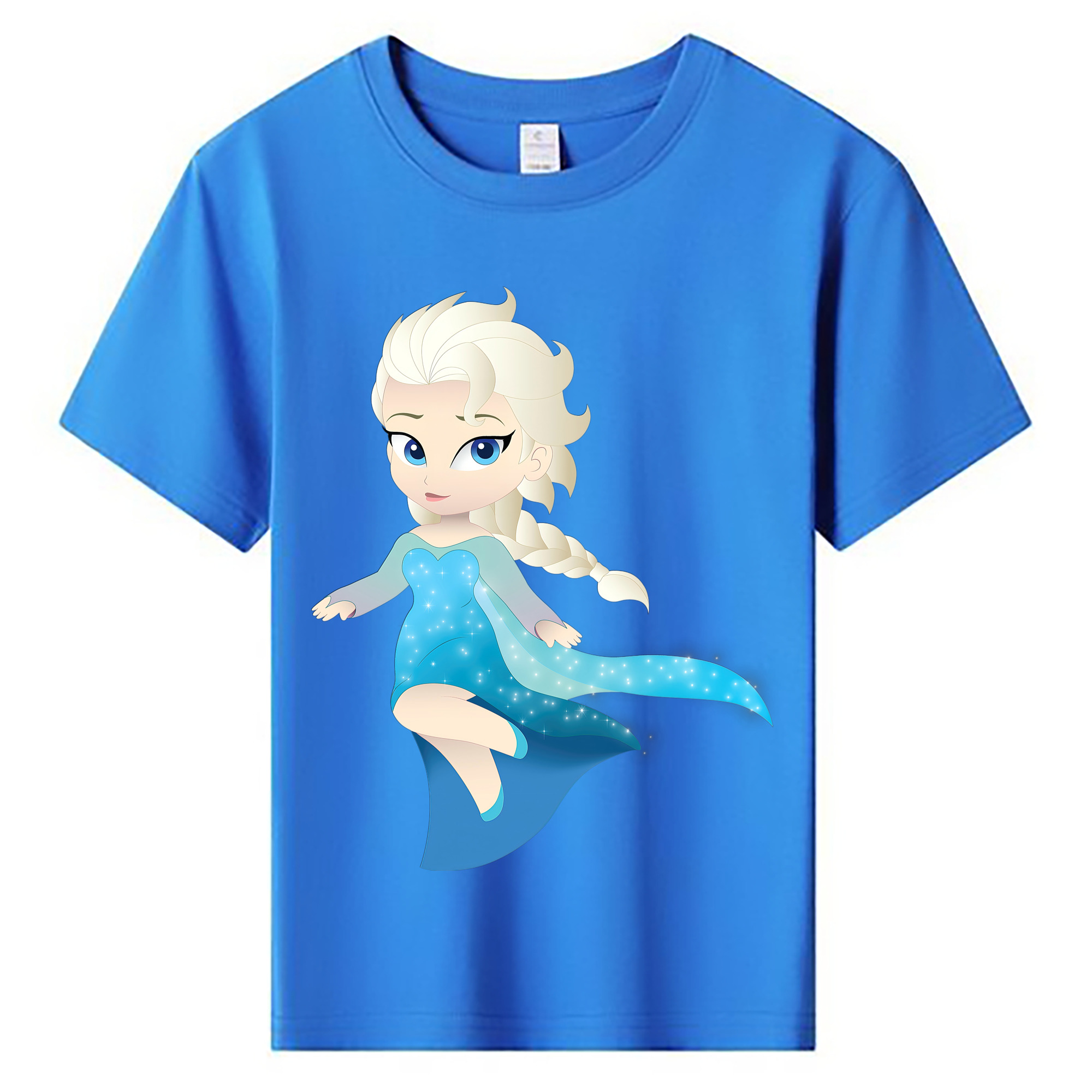 （画像用） アナと雪の女王 アンナ エルサ Frozen Anna Elsa 綿100％キッズTシャツ（フロントプリント）